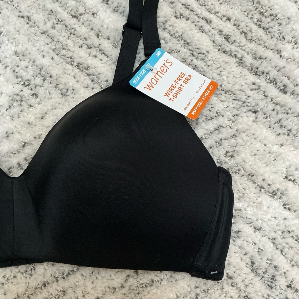 Warner’s | Black Wire Free T-Shirt Bra size 36C - Picture 2 of 8